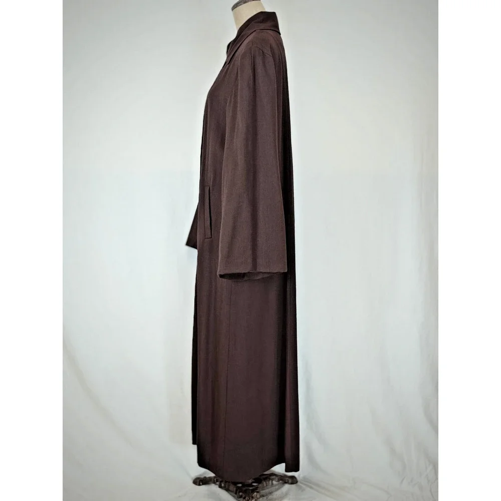 Vintage 8o's Guarantee Brown Long Wool Blend Coat LARGE #50213 Made USA - Picture 4 of 12